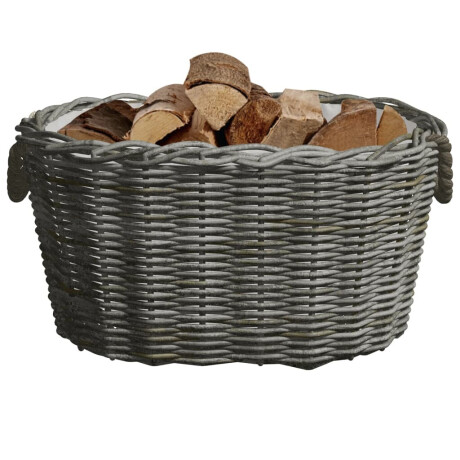 vidaXL Houtmand met handvatten 59x42x28 cm wilgenhout grijs afbeelding3 - 1