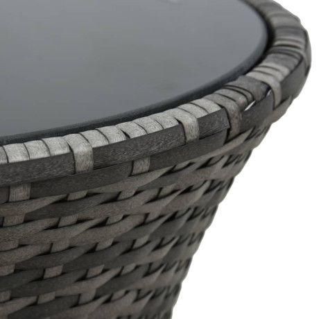 vidaXL Tuinbijzettafel kegelvormig poly rattan grijs afbeelding3 - 1