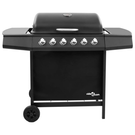 vidaXL Gasbarbecue met 6 branders zwart afbeelding3 - 1