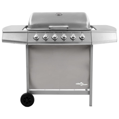 vidaXL Gasbarbecue met 6 branders zilverkleurig afbeelding3 - 1