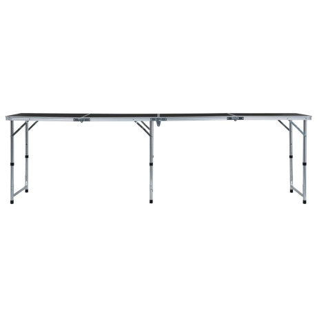 vidaXL Campingtafel inklapbaar 240x60 cm aluminium grijs afbeelding3 - 1