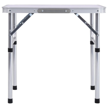 vidaXL Campingtafel inklapbaar 60x45 cm aluminium wit afbeelding3 - 1