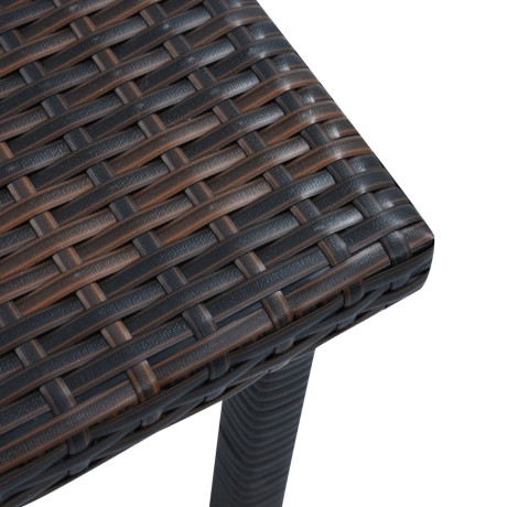 vidaXL Tuintheetafel 40x40x40 cm poly rattan bruin afbeelding3 - 1