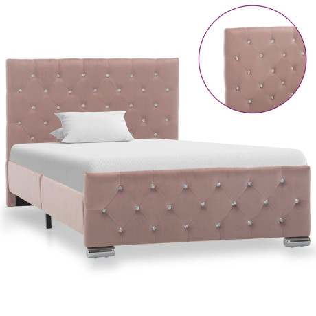 vidaXL Bedframe fluweel roze 100x200 cm afbeelding3 - 1