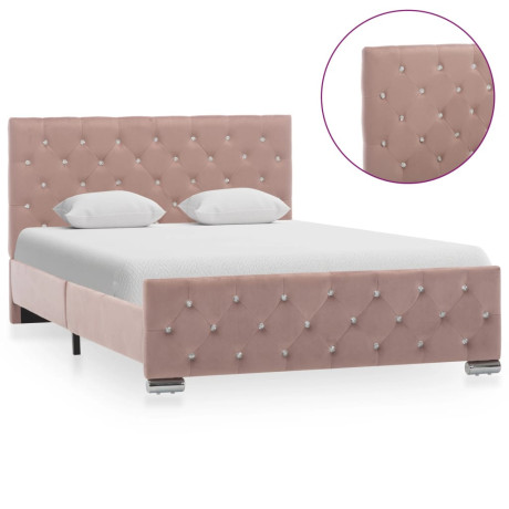 vidaXL Bedframe fluweel roze 120x200 cm afbeelding3 - 1