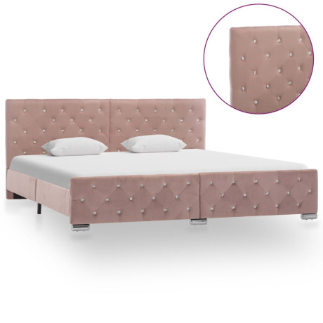 vidaXL Bedframe fluweel roze 180x200 cm afbeelding3 - 1