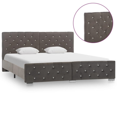 vidaXL Bedframe fluweel grijs 160x200 cm afbeelding3 - 1