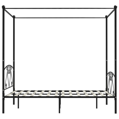 vidaXL Hemelbedframe metaal zwart 140x200 cm afbeelding3 - 1