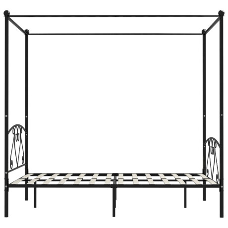 vidaXL Hemelbedframe metaal zwart 160x200 cm afbeelding3 - 1