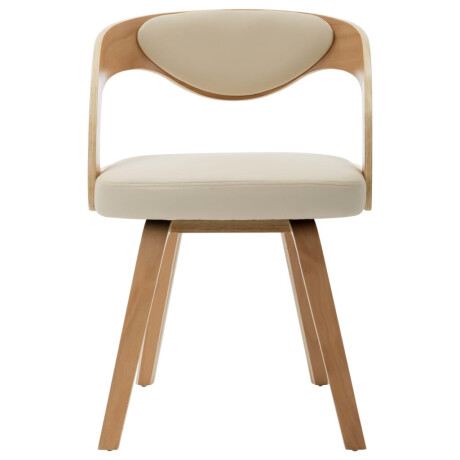 vidaXL Eetkamerstoelen 6 st gebogen hout en kunstleer crème afbeelding3 - 1
