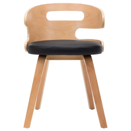vidaXL Eetkamerstoelen 4 st gebogen hout en kunstleer zwart afbeelding3 - 1