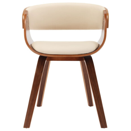 vidaXL Eetkamerstoelen 4 st gebogen hout en kunstleer crèmekleurig afbeelding3 - 1
