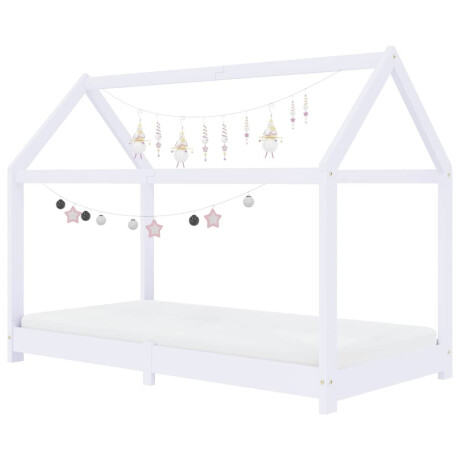 vidaXL Kinderbedframe massief grenenhout wit 70x140 cm afbeelding3 - 1