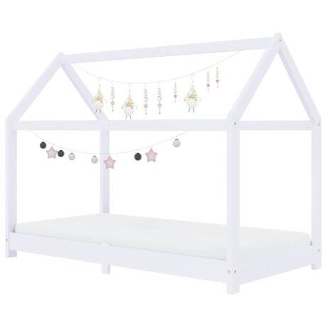 vidaXL Kinderbedframe massief grenenhout wit 80x160 cm afbeelding3 - 1