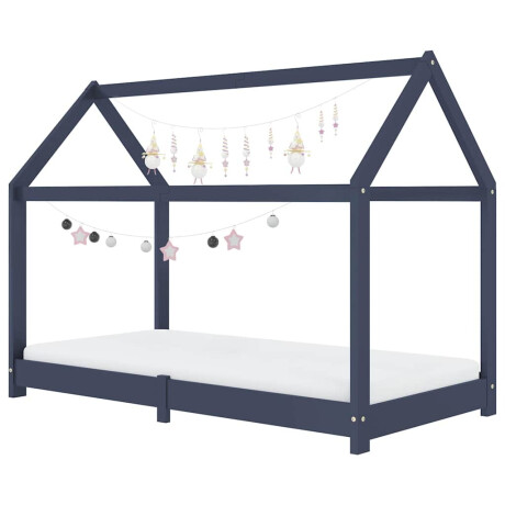 vidaXL Kinderbedframe massief grenenhout grijs 70x140 cm afbeelding3 - 1