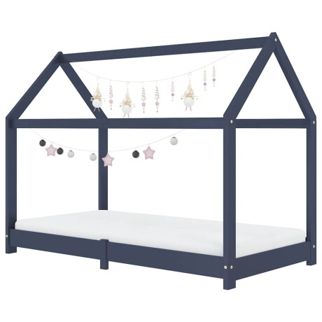 vidaXL Kinderbedframe massief grenenhout grijs 80x160 cm afbeelding3 - 1