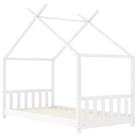 vidaXL Kinderbedframe massief grenenhout wit 70x140 cm afbeelding3 - 1
