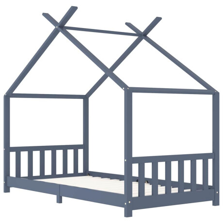 vidaXL Kinderbedframe massief grenenhout grijs 90x200 cm afbeelding3 - 1