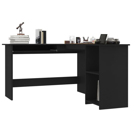 vidaXL Hoekbureau L-vormig 120x140x75 cm bewerkt hout zwart afbeelding3 - 1