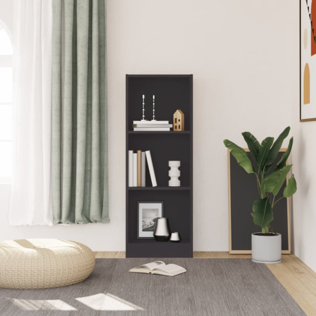 vidaXL Boekenkast met 3 schappen 40x24x109 cm bewerkt hout grijs afbeelding3 - 1