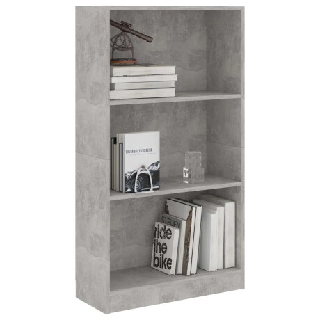 vidaXL Boekenkast met 3 schappen 60x24x109 cm bewerkt hout betongrijs afbeelding3 - 1