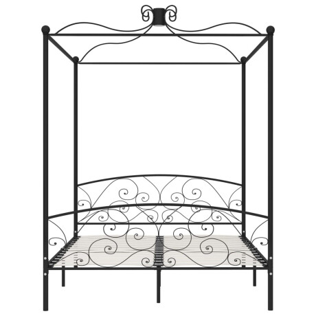 vidaXL Hemelbedframe metaal zwart 180x200 cm afbeelding3 - 1
