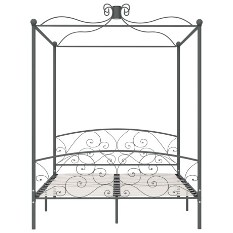 vidaXL Hemelbedframe metaal grijs 160x200 cm afbeelding3 - 1
