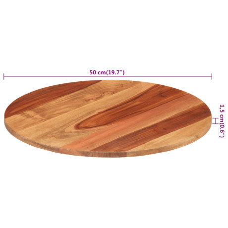 vidaXL Tafelblad rond 15-16 mm 50 cm massief acaciahout afbeelding3 - 1