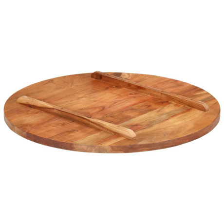 vidaXL Tafelblad rond 25-27 mm 70 cm massief acaciahout afbeelding3 - 1