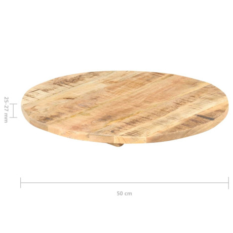 vidaXL Tafelblad rond 25-27 mm 50 cm massief mangohout afbeelding3 - 1