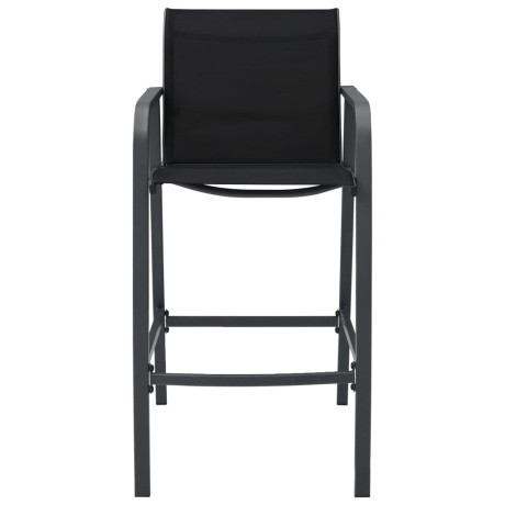 vidaXL Tuinbarstoelen 4 st textileen zwart afbeelding3 - 1