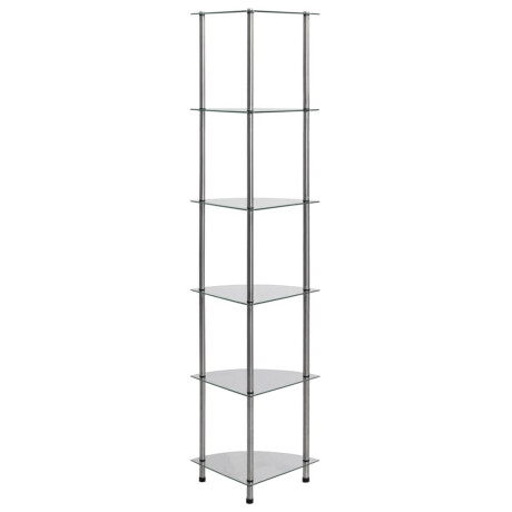 vidaXL Kastje 6-laags 30x30x160 cm gehard glas transparant afbeelding3 - 1