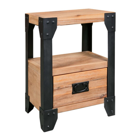 vidaXL Nachtkastjes 2 st 40x30x54 cm massief acaciahout staal afbeelding3 - 1