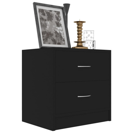 vidaXL Nachtkastje 40x30x40 cm bewerkt hout zwart afbeelding3 - 1