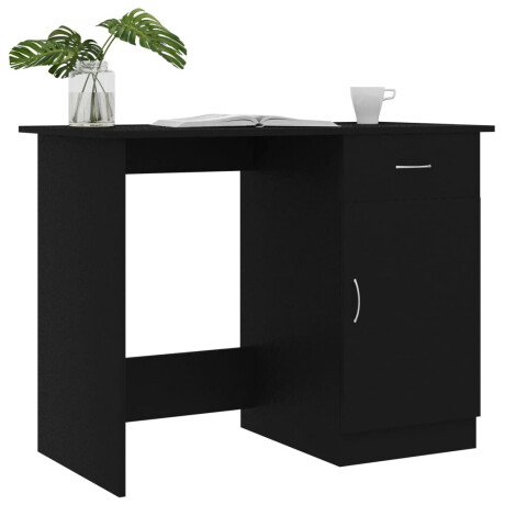 vidaXL Bureau 100x50x76 cm bewerkt hout zwart afbeelding3 - 1