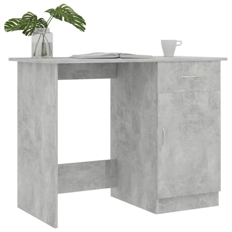 vidaXL Bureau 100x50x76 cm bewerkt hout betongrijs afbeelding3 - 1