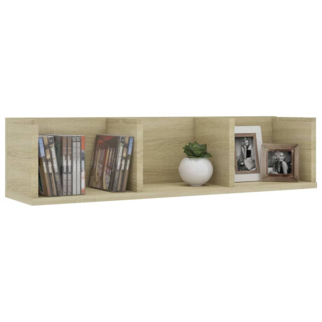vidaXL Cd-wandschap 75x18x18 cm bewerkt hout sonoma eikenkleurig afbeelding3 - 1