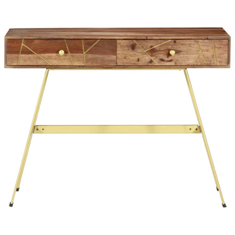 vidaXL Schrijftafel met lades 100x55x75 cm massief acaciahout afbeelding3 - 1