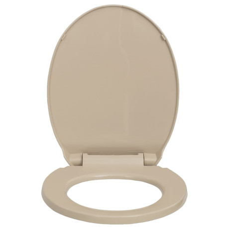 vidaXL Toiletbril soft-close ovaal beige afbeelding3 - 1