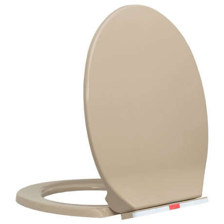 vidaXL Toiletbril soft-close en quick-release ovaal beige afbeelding3 - 1