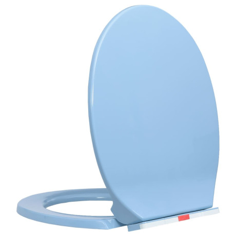 vidaXL Toiletbril soft-close en quick-release ovaal blauw afbeelding3 - 1