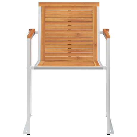 vidaXL Tuinstoelen 2 st massief acaciahout en roestvrij staal afbeelding3 - 1