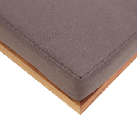 vidaXL Voetensteun met kussen 66x66x36 cm acaciahout donkergrijs afbeelding3 - 1