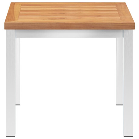 vidaXL Tuinbijzettafel 45x45x38 cm massief teakhout en roestvrij staal afbeelding3 - 1