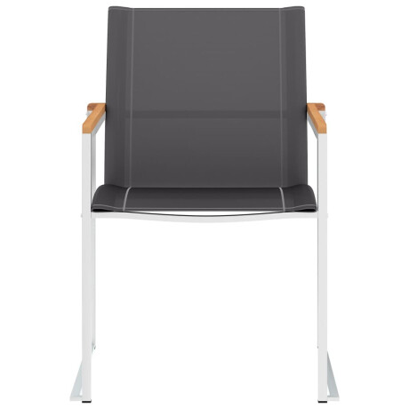 vidaXL Tuinstoelen 2 st textileen en roestvrij staal grijs afbeelding3 - 1