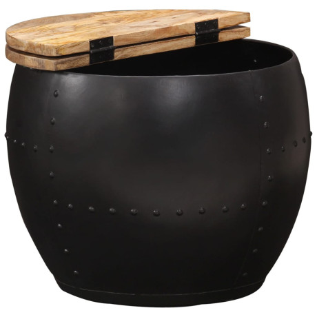 vidaXL Salontafel rond 53x43 cm massief mangohout afbeelding3 - 1