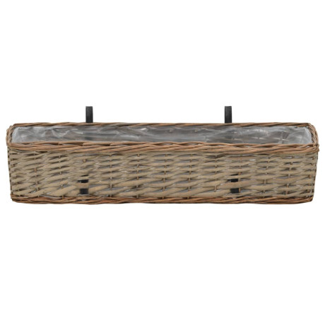 vidaXL Balkonbakken 2 st 80 cm wicker met PE-voering afbeelding3 - 1