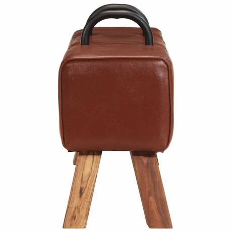 vidaXL Bankje turnbok met handvatten echt geitenleer afbeelding3 - 1