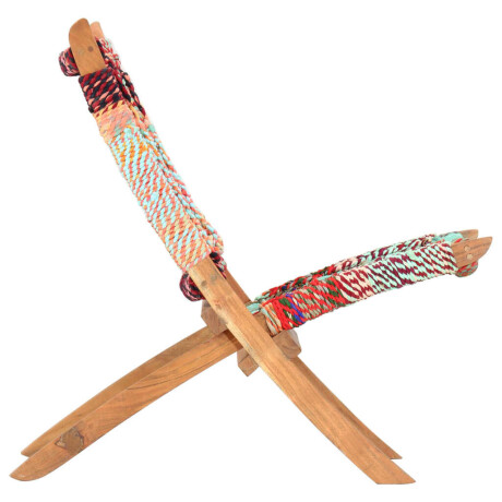 vidaXL Klapstoel chindi stof meerkleurig afbeelding3 - 1