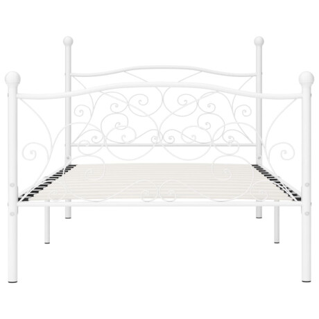 vidaXL Bedframe met lattenbodem metaal wit 90x200 cm afbeelding3 - 1